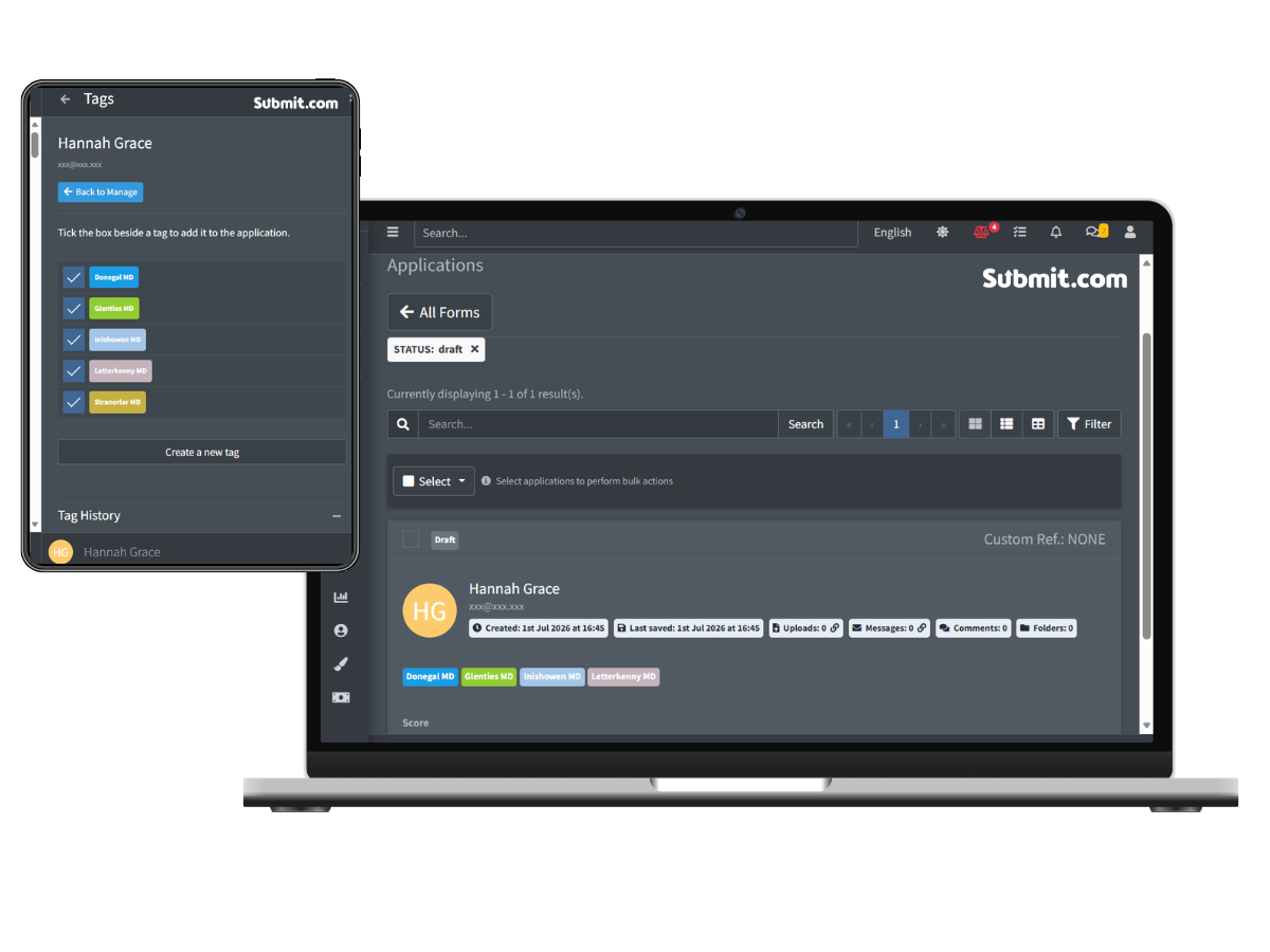 Submit.com reviewer screen with a council scheme open and the scoring panel visible